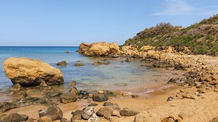 Fototapeta na wymiar beach on gozo in malta
