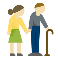 elderly flat icon