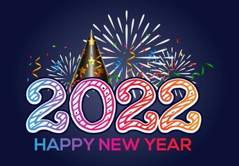 
happy new year 2022.Happy new year 20212festive background. Decorative elements for party invitation.2022 A Happy New Year sign, congrats concept. Logotype in 3D style. Beautiful snowy backdrop. 