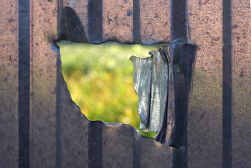 galvanized sheet metal ripped hole