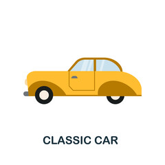 Classic Car icon. Flat sign element from transport collection. Creative Classic Car icon for web design, templates, infographics and more