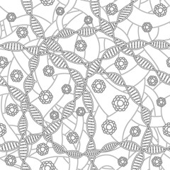 DNA and Cell seamless pattern