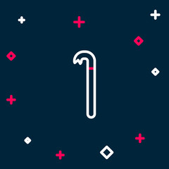 Fototapeta premium Line Crowbar icon isolated on blue background. Colorful outline concept. Vector