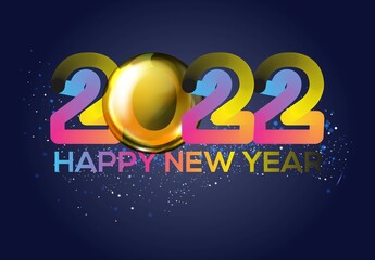 Obraz na płótnie Canvas happy new year 2022.Happy new year 20212festive background. Decorative elements for party invitation.2022 A Happy New Year sign, congrats concept. Logotype in 3D style. Beautiful snowy backdrop. 