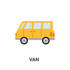 Van icon. Flat sign element from transport collection. Creative Van icon for web design, templates, infographics and more
