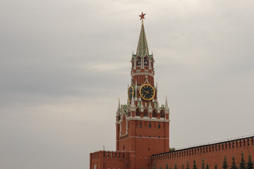 Fototapeta na wymiar Moscow, Russia. Spasskaya tower of the Moscow Kremlin.
