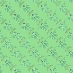 Fototapeta premium Diagonal green pattern with pastel abstract flower