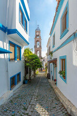 Street view from Greek District in Bozcaada Island