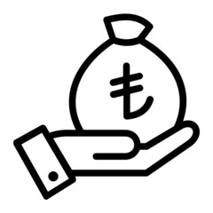 Hand Fund Turkish Lira Icon