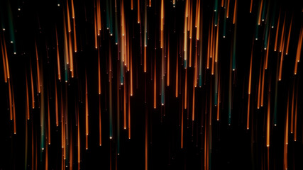 Obraz premium Abstract motion neon background, the bright colorful glowing vertical streaming particles