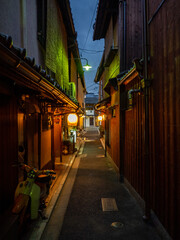 Kyoto alley at night