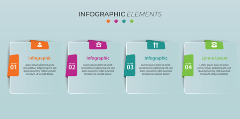 Modern info graphic business template and data visualization with 4 options.