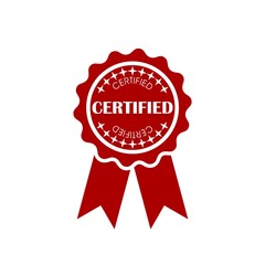 Certified sign isolated on white background