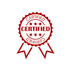 Certified sign isolated on white background