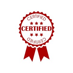 Certified sign isolated on white background