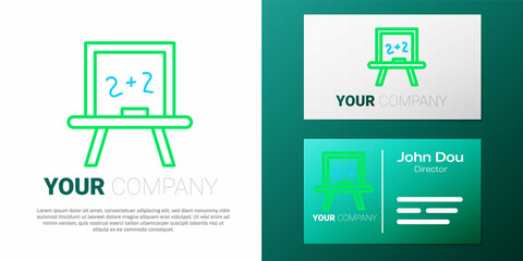 Line Chalkboard icon isolated on white background. School Blackboard sign. Colorful outline concept. Vector