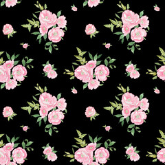 seamless floral pattern watercolor handmade