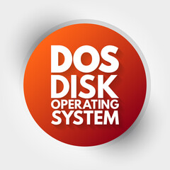 DOS - Disk Operating System acronym, technology concept background