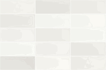 White rectangular ceramic tiles, soft beige background. Seamless pattern, vector illustration