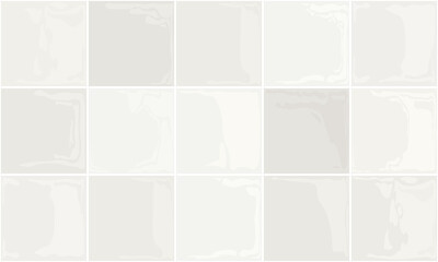 White square ceramic tiles, soft beige background. Different shade. Seamless pattern, vector illustration
