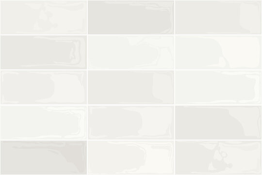 White rectangular ceramic tiles, soft beige background. Seamless pattern, vector illustration