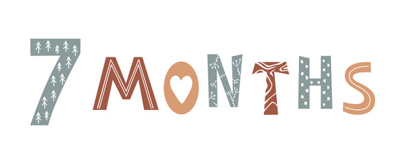 Eight month baby lettering in Scandinavian style