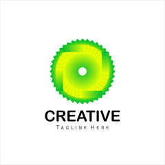 abstract icon - windmill shape stylized vector logo