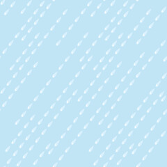 Blue raindrops background. Nature autumn seamless pattern. Vector simple flat illustration.