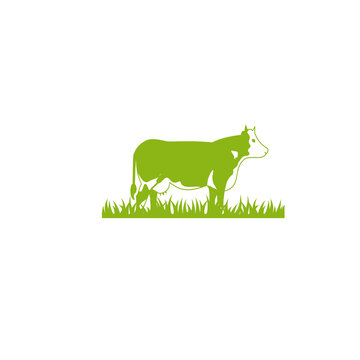 Cow farm vector logo