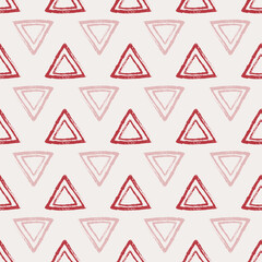 Vector Pastel White Red Pink Triangles seamless pattern background perfect for fabric, scrapbooking, wallpaper, web and graphic projects. Christmas Vibes! 