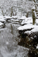 雪景色　庭園　冬　日本庭園　兼六園