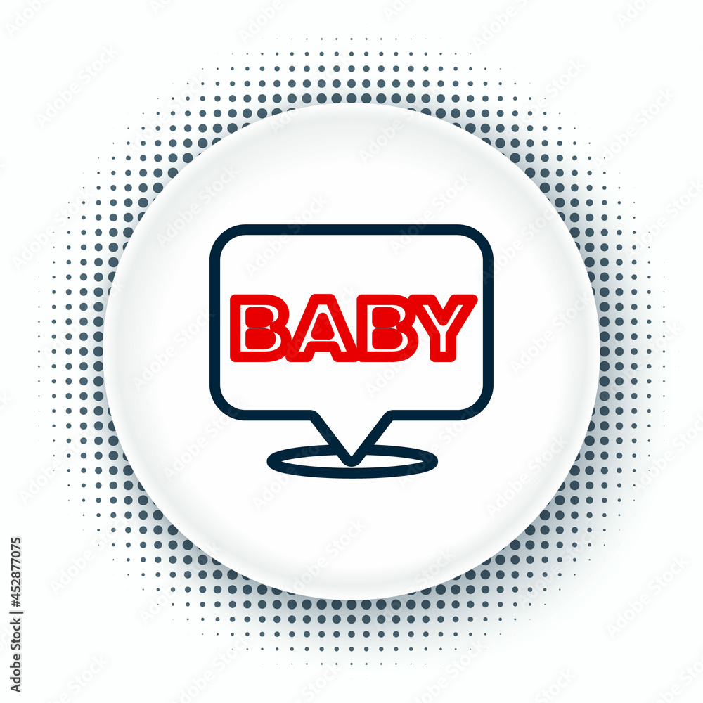 Sticker line baby icon isolated on white background. colorful outline concept. vector