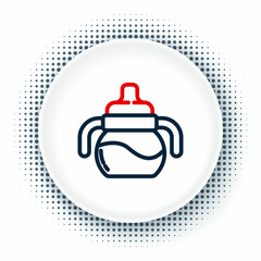 Line Baby bottle icon isolated on white background. Feeding bottle icon. Milk bottle sign. Colorful outline concept. Vector