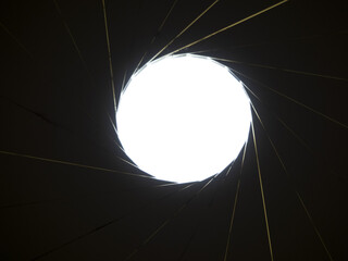 Camera shutter detail while opening