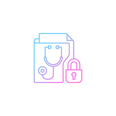Protected health information gradient linear vector icon. Medical history security. Preserving patient privacy. Thin line color symbol. Modern style pictogram. Vector isolated outline drawing