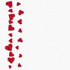 Red Hearts Vector Transparent Backgound.