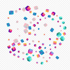 Holographic Cube Vector Transparent Background.