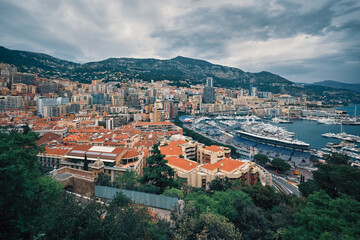 Naklejka na ściany i meble View of Monaco with Formula one race track