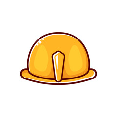 Safety Helmet cartoon Icon Logo Illustration Isolated on white background. Labour Day or May Day icon