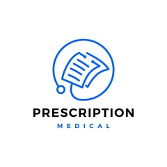 doctor paper medical prescription medicine logo vector icon illustration - obrazy, fototapety, plakaty