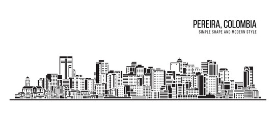 Obraz premium Cityscape Building Abstract Simple shape and modern style art Vector design - Pereira, Colombia