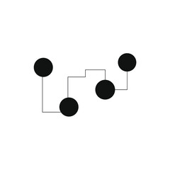 four black circles linked by lines