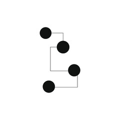 four black circles connected by lines