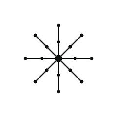 a collection of circular connected lines with small circles attached