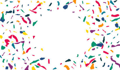 Rainbow Confetti Decoration White Background.