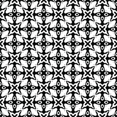 Flower geometric pattern. Seamless vector background. White and black ornament. Ornament for fabric, wallpaper, packaging. Decorative print 