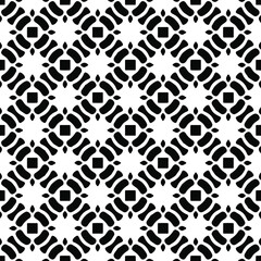Flower geometric pattern. Seamless vector background. White and black ornament. Ornament for fabric, wallpaper, packaging. Decorative print 