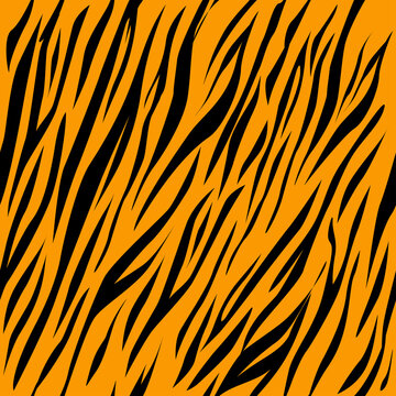 Abstract tiger stripes background seamless pattern. Vector illustration. Chinese symbol of 2022