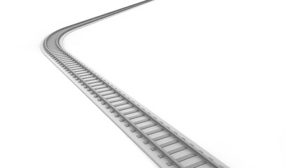 One railroad track. A long railroad track. A simple railroad track. The train runs.
