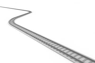 A long railroad track. A simple railroad track. The train runs. One railroad track.